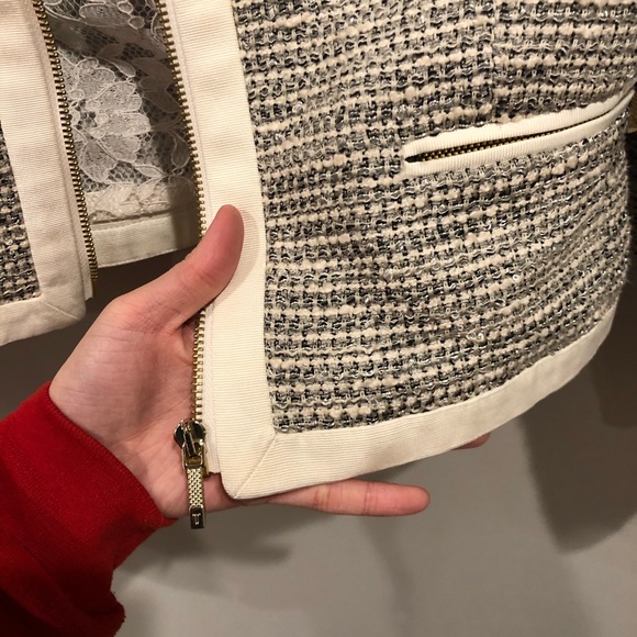 Ted baker silver and white blazer with lace detail - Picture 5 of 5